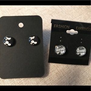 Cute Black and White Bird Earrings